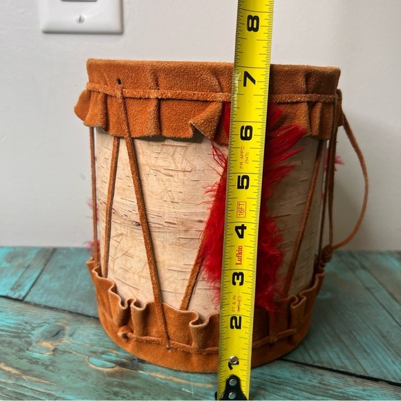 Vintage Native American Canada Leather Wood Drum - Picture 10 of 16